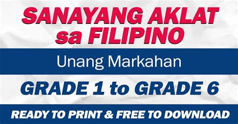 SANAYANG AKLAT sa FILIPINO (Grade 6) Unang Markahan.